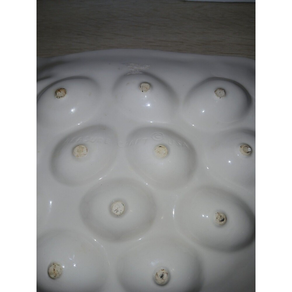 Treasure Craft Chicken Shaped Serving Platter Deviled Eggs Easter USA Vintage - Picture 12 of 13